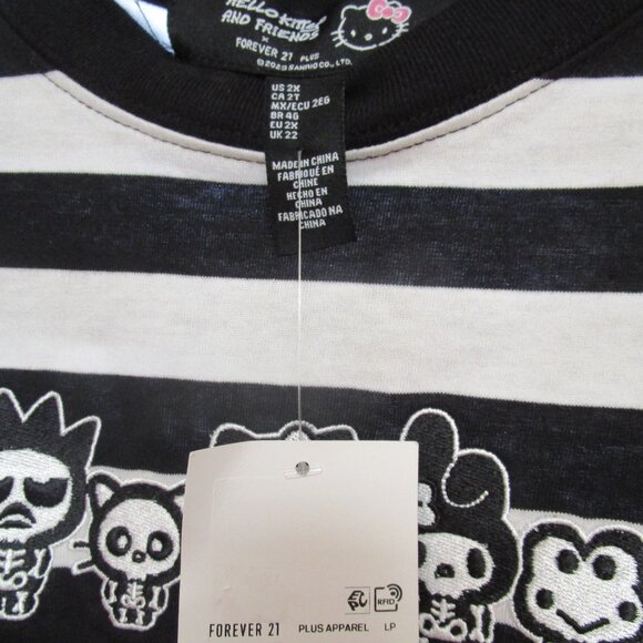 NEW W/TAGS FOREVER 21 HELLO KITTY & FRIENDS HALLOWEEN SKELETON CROP TOP~SIZE 2XL - Picture 15 of 17